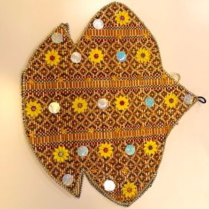 Handmade small straw BOHO kites wall decor